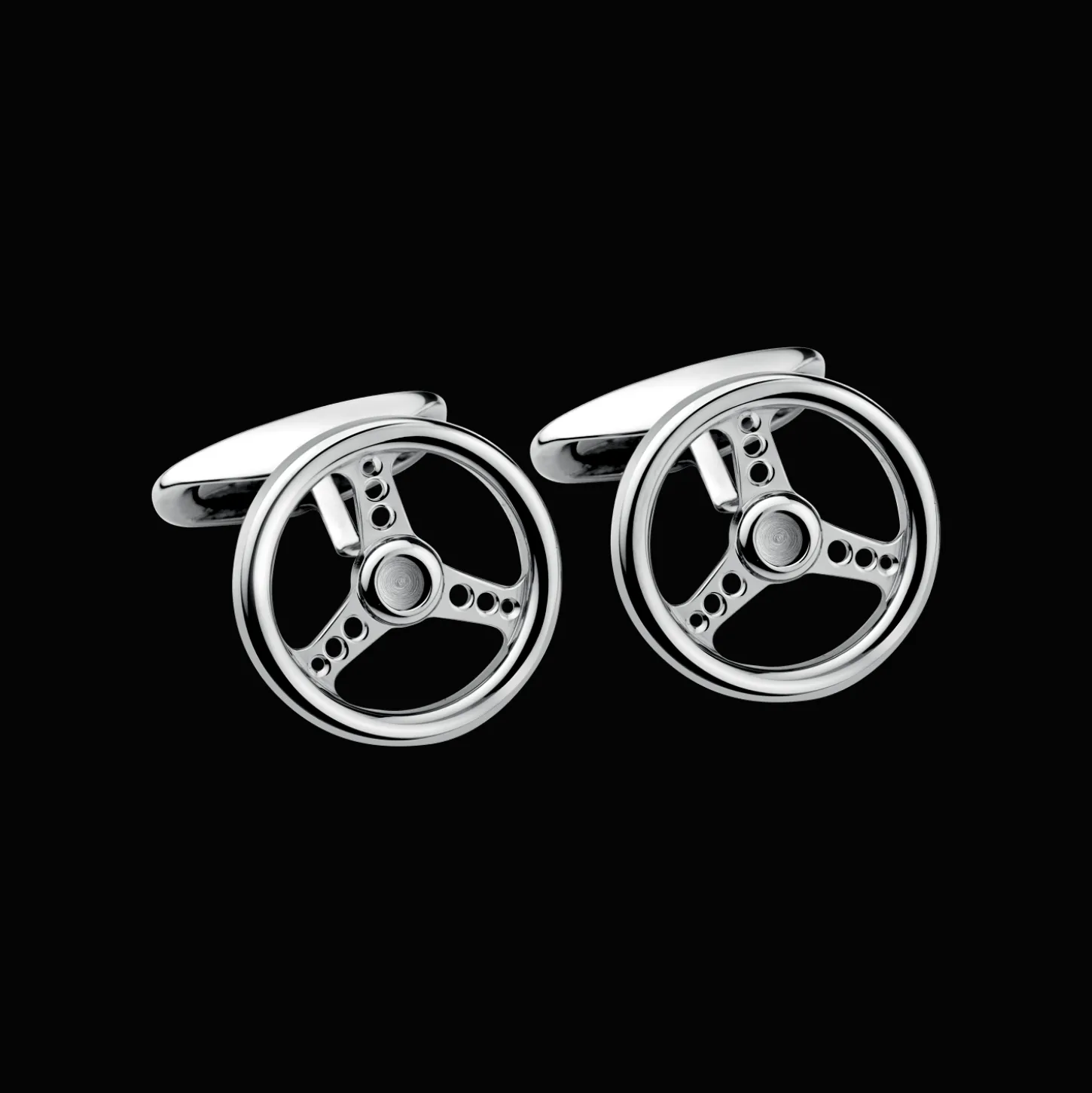 Racing steering wheel cufflinks